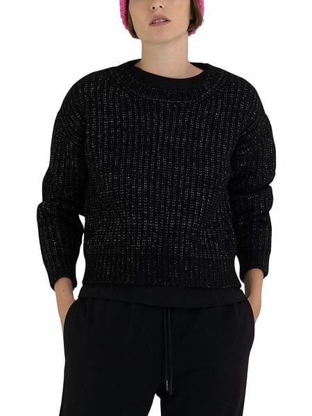 Replay Sweter w kolorze czarnym rozmiar: M. Czarne swetry Replay, m, bez wzorów, z wełny, bez ramiączek. Za 271.67 zł.