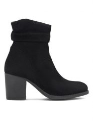 Lasocki Botki WI23-RUTH-03 Czarny. Czarne botki Lasocki, bez wzorów, ze skóry, bez obcasa, na słupku, bez zapięcia. Za 134.99 zł.
