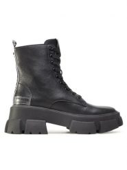 Steve Madden Botki Tanker SM11001261-03001-017 Czarny. Czarne botki Steve Madden, bez wzorów, ze skóry, bez obcasa, na słupku, bez zapięcia. Za 699.99 zł.