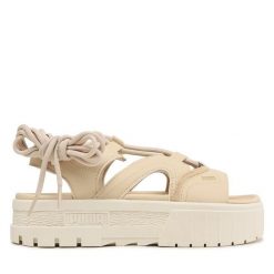 Sandały Puma. Brązowe sandały Puma, bez wzorów, bez obcasa, na płaskiej podeszwie, bez zapięcia. Za 299.99 zł.