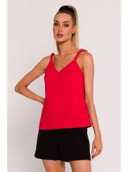 Made of emotion Top w kolorze czerwonym rozmiar: S. Czerwone topy Made Of Emotion, s, bez wzorów, bez kołnierzyka, bez ramiączek. Za 172.08 zł.