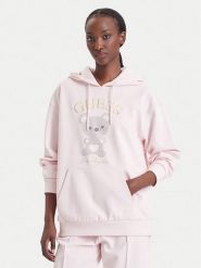 Guess Bluza V6BQ28 K9361 Różowy jasny Oversize. Czerwone bluzy Guess, xl, z aplikacjami, z syntetyku, bez kaptura. Za 524.99 zł.