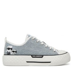 Trampki KARL LAGERFELD. Niebieskie trampki KARL LAGERFELD, bez wzorów, bez zapięcia. Za 439.99 zł.