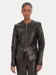 KARL LAGERFELD Kurtka z imitacji skóry A3W14050 Czarny Slim Fit. Czarne kurtki KARL LAGERFELD, bez wzorów, ze skóry, bez kaptura. Za 1,329.00 zł.