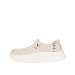 HEYDUDE Damskie Mokasyny Wendy Peak Chambray Woven. Białe mokasyny Hey dude, bez wzorów, z materiału. Za 249.00 zł.