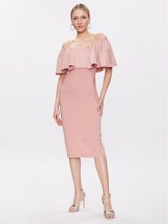 Pinko Sukienka koktajlowa La Carlota 100034 A0GI Różowy Regular Fit. Czerwone sukienki Pinko, bez wzorów, z syntetyku, wizytowe, bez kołnierzyka, bez ramiączek. Za 779.99 zł.