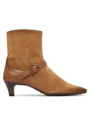 Hispanitas Botki HI265081 Brązowy. Brązowe botki Hispanitas, bez wzorów, bez obcasa, na słupku, bez zapięcia. Za 739.99 zł.