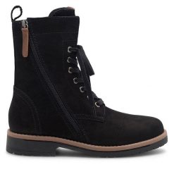 Trapery Lasocki. Czarne traperki Lasocki, bez wzorów, bez obcasa, bez zapięcia. Za 249.99 zł.