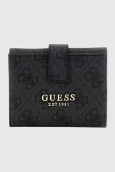 GUESS Czarny mały portfel damski Laurel. Czarne portfele Guess, z aplikacjami, ze skóry ekologicznej. W wyprzedaży za 200.99 zł.