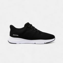 Buty fitness damskie Domyos. Białe buty treningowe DOMYOS, bez wzorów, z kauczuku, bez zapięcia, do biegania. Za 99.99 zł.