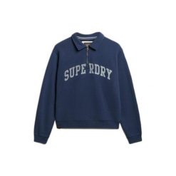 Damski sweter 1/2 zip Superdry Athletic Collared. Niebieskie swetry Superdry, bez wzorów, bez ramiączek. Za 284.00 zł.