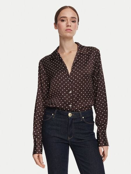 Guess Koszula W6YH23 W2946 Brązowy Regular Fit. Brązowe koszule Guess, xl, z aplikacjami, z syntetyku, bez kołnierzyka, bez ramiączek. Za 344.99 zł.