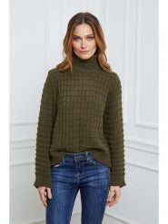Joséfine Sweter w kolorze khaki rozmiar: L. Brązowe swetry Joséfine, l, bez wzorów, ze splotem, bez ramiączek. Za 176.08 zł.