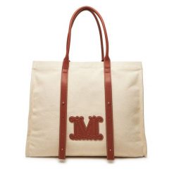 Torebka Max Mara Beachwear. Brązowe shopper bag Max Mara Beachwear, bez wzorów, bez dodatków. Za 639.99 zł.