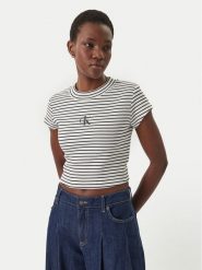 Calvin Klein Jeans T-Shirt LV047F833G Czarny Slim Fit. Czarne t-shirty Calvin Klein Jeans, xs, bez wzorów, z bawełny, bez kołnierzyka, bez ramiączek. Za 209.99 zł.