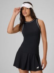 4F Top slim gładki damski - czarny L. Czarne topy sportowe 4f, l, bez wzorów, z dzianiny. Za 59.99 zł.