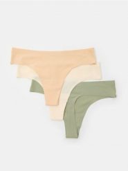 Prążkowane stringi 3 pack - wielobarwny. Stringi Sinsay, bez wzorów, prążkowane. Za 25.99 zł.