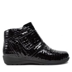 Botki Caprice. Czarne botki Caprice, bez wzorów, bez obcasa, na płaskiej podeszwie, bez zapięcia. Za 249.99 zł.