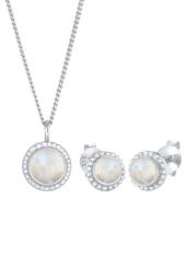 Elli PREMIUM Damskie kolczyki z wisiorkiem okrągły kwiat z kamieniem księżycowym w pozłacanym srebrze 925 Sterling Silver Zestawy 1 ct. Szare kolczyki Elli PREMIUM, z kamieniem księżycowym, pozłacane. Za 322.14 zł.