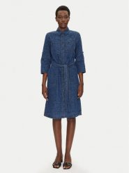 Olsen Sukienka jeansowa 13002015 Granatowy Regular Fit. Niebieskie sukienki Olsen, bez wzorów, z bawełny, bez kołnierzyka, bez ramiączek. Za 589.99 zł.