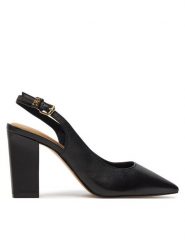 Tommy Hilfiger Sandały Th Block High Heel Pump FW0FW08289 Czarny. Czarne sandały Tommy Hilfiger, bez wzorów, ze skóry, bez obcasa, na słupku, bez zapięcia. Za 349.99 zł.