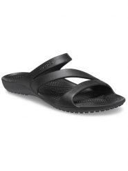 Crocs Klapki "Kadee II" w kolorze czarnym rozmiar: 33/34. Czarne klapki Crocs, bez wzorów, klasyczne, z otwartym noskiem, bez obcasa, bez zapięcia. Za 69.58 zł.