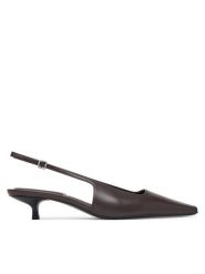 Calvin Klein Czółenka Kitten Heel Pump Sling Hdw HW0HW03168 Czarny. Czarne czółenka Calvin Klein, bez wzorów, ze skóry, bez obcasa, bez zapięcia. Za 569.99 zł.