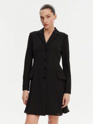 DKNY Sukienka koktajlowa DD4K1D67 Czarny Regular Fit. Czarne sukienki DKNY, bez wzorów, z syntetyku, wizytowe, bez kołnierzyka, bez ramiączek. Za 429.99 zł.