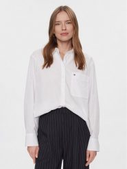 Tommy Hilfiger Koszula Essential WW0WW41410 Biały Regular Fit. Białe koszule Tommy Hilfiger, bez wzorów, z bawełny, bez kołnierzyka, bez ramiączek. Za 269.99 zł.