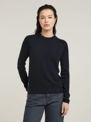 G-Star Sweter w kolorze granatowym rozmiar: S. Niebieskie swetry G-Star, s, bez wzorów, z wełny, retro, bez ramiączek. Za 225.95 zł.