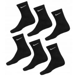 Skarpety Nike Everyday Cushioned 6 par czarne. Czarne skarpetki Nike, bez wzorów. Za 106.00 zł.
