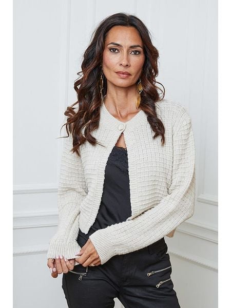 So Cachemire Kardigan "Fakis" w kolorze beżowym rozmiar: M. Brązowe swetry So Cachemire, m, bez wzorów, z wełny, bez ramiączek. Za 157.35 zł.