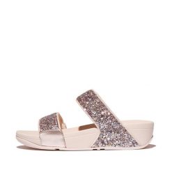 Klapki damskie FitFlop Lulu Multi-Tonal Glitter. Czerwone klapki FIT FLOP, bez wzorów, bez obcasa, bez zapięcia. Za 378.00 zł.