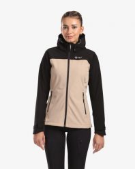 Damska kurtka softshell Kilpi RAVIA-W. Brązowe kurtki przejściowe sportowe Kilpi, na jesień, bez wzorów, z materiału, bez kaptura, trekkingowe. Za 281.50 zł.
