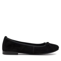 Baleriny Tamaris. Czarne baleriny Tamaris, bez wzorów, bez obcasa, bez zapięcia. Za 169.99 zł.