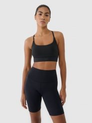 4F Biustonosz treningowy z niskim wsparciem - czarny XS. Czarne biustonosze sportowe 4f, bez wzorów, z dzianiny, na fitness i siłownię. Za 119.99 zł.