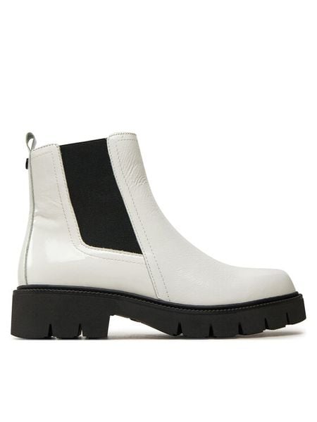 Caprice Botki 9-25413-43 Biały. Białe botki Caprice, bez wzorów, ze skóry, bez obcasa, na płaskiej podeszwie, bez zapięcia. Za 248.99 zł.
