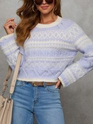 LA Angels Sweter w kolorze błękitno-kremowym rozmiar: M. Brązowe swetry LA Angels, m, bez wzorów, bez ramiączek. Za 222.94 zł.