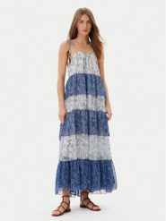 Pepe Jeans Sukienka letnia PL953739 Niebieski Loose Fit. Niebieskie sukienki Pepe Jeans, m, bez wzorów, z jeansu, bez kołnierzyka, bez ramiączek. Za 419.99 zł.