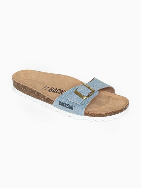 BACKSUN Klapki "Paris" w kolorze błękitnym rozmiar: 42. Niebieskie klapki Backsun, bez wzorów, klasyczne, z otwartym noskiem, bez obcasa, bez zapięcia. Za 149.95 zł.