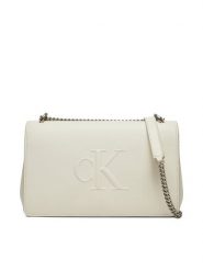 Calvin Klein Jeans Torebka Sculpted Ew K60K612727 Écru. Kopertówki Calvin Klein Jeans, bez wzorów, z jeansu, wizytowe, bez dodatków. Za 359.99 zł.