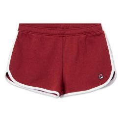 Damskie szorty Fila WOEN SAAN shorts 687618-B47. Czerwone szorty sportowe Fila, bez wzorów, z materiału, do biegania. Za 118.02 zł.