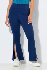Damskie Legginsy funkcyjne rozszerzane nogawki kieszeń zapinana na zamek. Niebieskie legginsy Ulla Popken, bez wzorów, z elastanu. Za 239.99 zł.