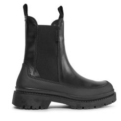 Sztyblety Gant. Czarne botki Gant, bez wzorów, bez obcasa, na płaskiej podeszwie, bez zapięcia. Za 529.99 zł.