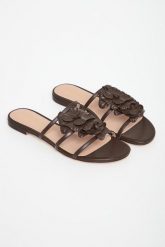 Klapki damskie skórzane TWINSET. Klapki Twinset Milano, bez wzorów, bez obcasa, bez zapięcia. Za 879.00 zł.