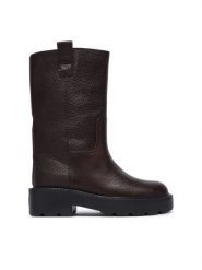 Tommy Jeans Kozaki Tjw Tubular Mid Boots EN0EN03111 Brązowy ciemny. Brązowe kozaki Tommy Jeans, bez wzorów, z jeansu, bez obcasa, bez zapięcia. Za 799.99 zł.