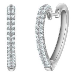 Yokoamii Kolczyki kola Serce z mosiadzu w srebrze z cyrkonia 1 ct Damski. Białe kolczyki Yokoamii, z cyrkonią, posrebrzane. Za 159.99 zł.