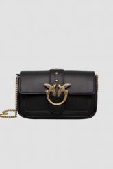 PINKO Czarna kopertówka damska Love One Pocket C. Czarne kopertówki Pinko, bez wzorów, eleganckie, bez dodatków. W wyprzedaży za 899.99 zł.