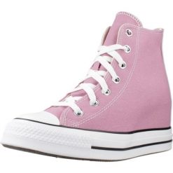 Buty CONVERSE CHUCK TAYLOR ALL STAR CLASSIC WEDGE PLATFORM Rose. Czerwone buty trekkingowe Converse, z tkaniny, bez zapięcia. Za 405.91 zł.