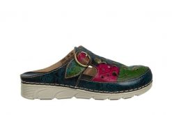 Klapki Laura Vita Dorry 08 Jeans 202031, Granatowy, Skóra naturalna - 37. Niebieskie klapki LAURA VITA, z aplikacjami, z jeansu, eleganckie, bez obcasa, bez zapięcia. W wyprzedaży za 179.10 zł.